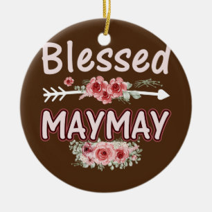 Ornamento De Cerâmica Mulheres Abençoadas Maymay Floral Mãe Avó Xmas