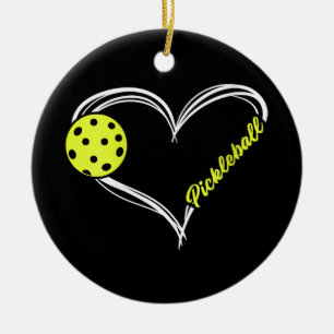 Ornamento De Cerâmica Mulheres Amam Pickleball - partida de pickleball f
