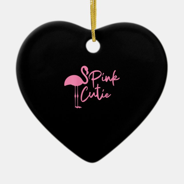 Ornamento De Cerâmica Mulheres Bonitas Rosa Flamingo | Cuada rosa | Flam (Frente)