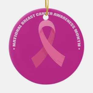Ornamento De Cerâmica Mulheres com Laço Rosa Conscientização sobre Cânce