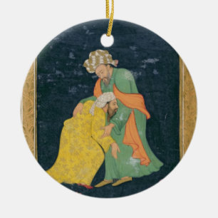 Ornamento De Cerâmica Mulllah que curva-se para baixo a um homem no