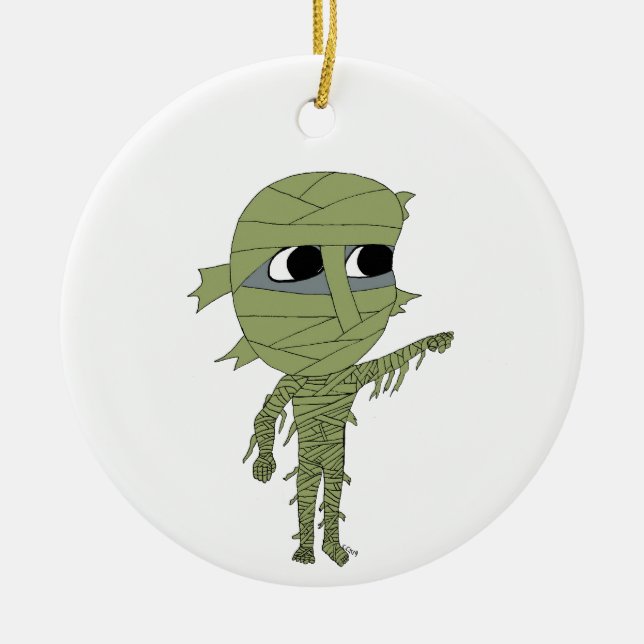 Ornamento De Cerâmica múmia chibi (Frente)