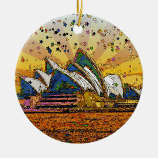 Ornamento De Cerâmica Mundo Psicodélico: Horizonte de Sydney A1