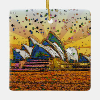 Ornamento De Cerâmica Mundo Psicodélico: Horizonte de Sydney A1