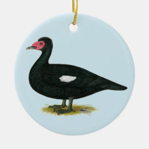 Ornamento De Cerâmica Muscovy Black Drake
