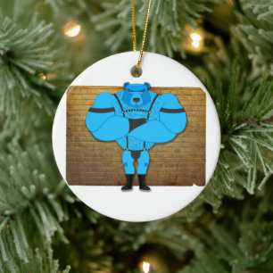 Ornamento De Cerâmica músculo Gay artístico de SlipperyJoe tem present