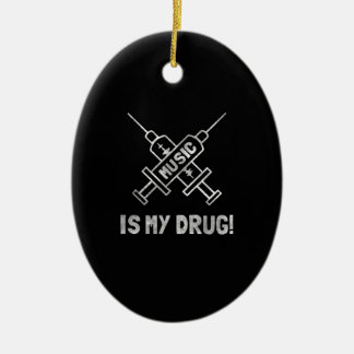 Ornamento De Cerâmica Music Is My Drug - Love Music Straight Edge -