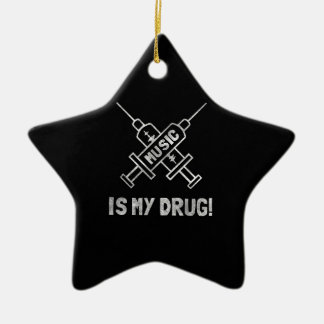 Ornamento De Cerâmica Music Is My Drug - Love Music Straight Edge -