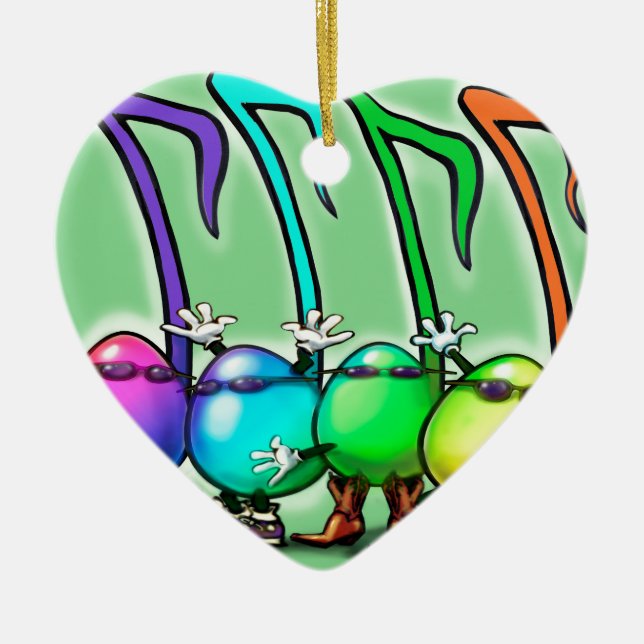 Ornamento De Cerâmica Music Notes Party (Frente)