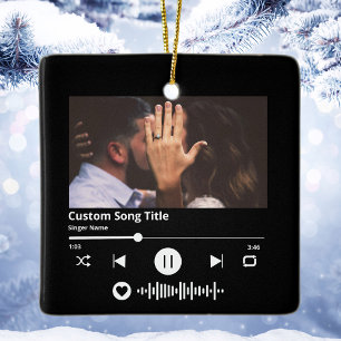 Ornamento De Cerâmica Música Código Escaneável Canção Personalizada Nata