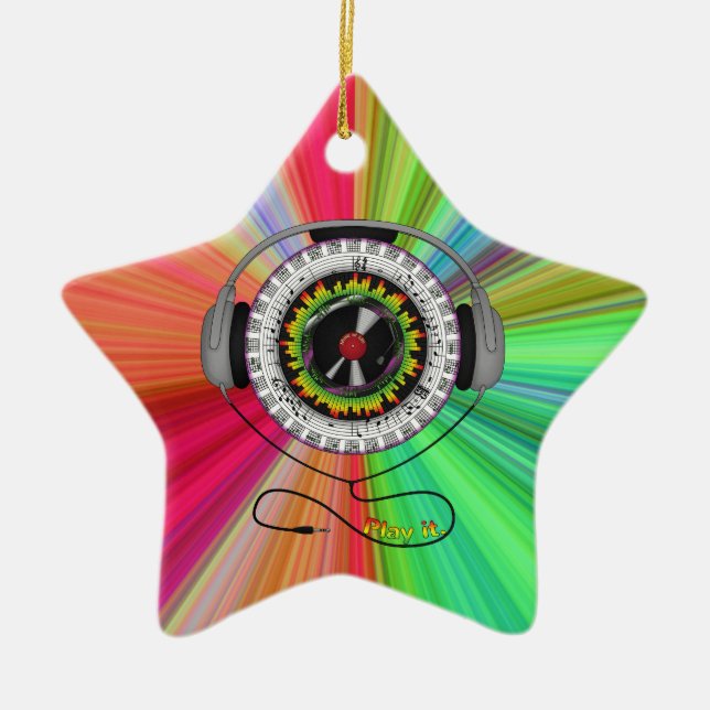 Ornamento De Cerâmica Música da Vida (Frente)