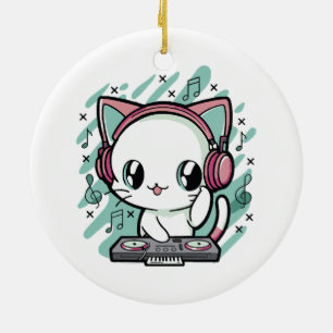 Ornamento De Cerâmica música de gato