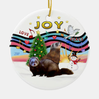 Ornamento De Cerâmica Música de Natal 1 - Dois Furões