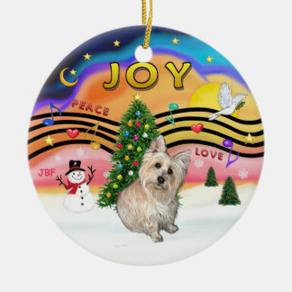 Ornamento De Cerâmica Música de Natal 2 - Cairn Terrier 1