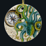Ornamento De Cerâmica Música do compasso dos tentáculos do polvo<br><div class="desc">design da arte do polvo</div>