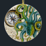 Ornamento De Cerâmica Música do compasso dos tentáculos do polvo<br><div class="desc">design da arte do polvo</div>