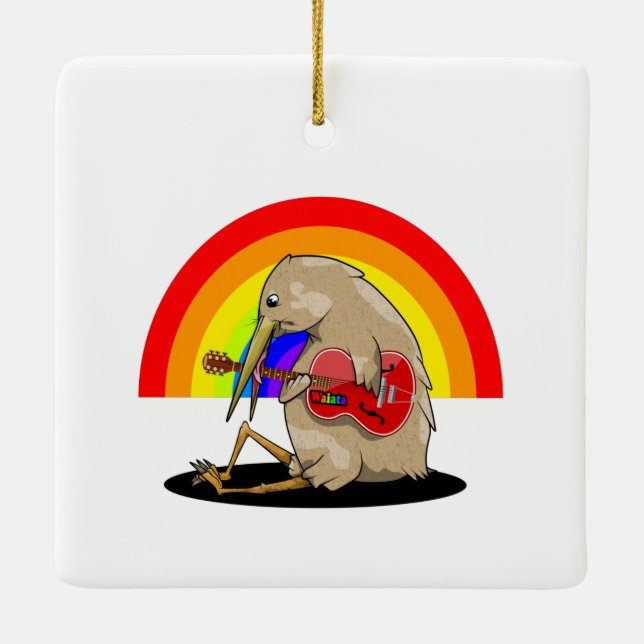 Ornamento De Cerâmica Música Kiwi Nova Zelândia (Verso)