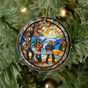 Ornamento De Cerâmica Música Nashvile Country