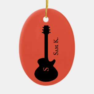 Ornamento De Cerâmica Música personalizada com tema de violão