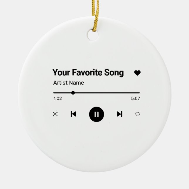 Ornamento De Cerâmica Música Personalizada Música Favorita Uma Foto Coff (Frente)