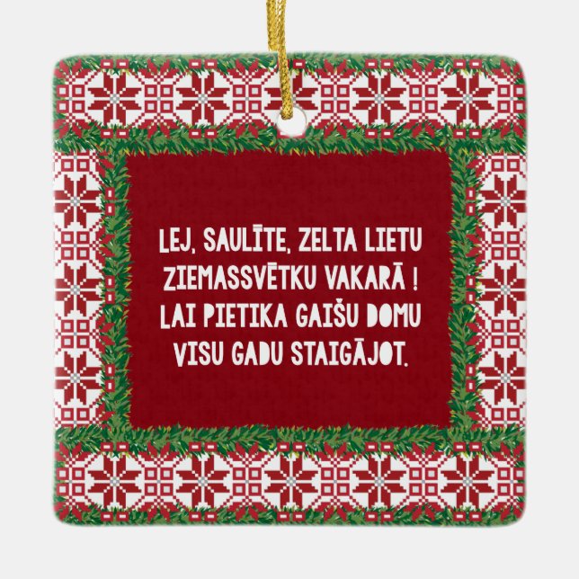 Ornamento De Cerâmica Música popular de Natal III Latviesu Tautasdziesma (Frente)