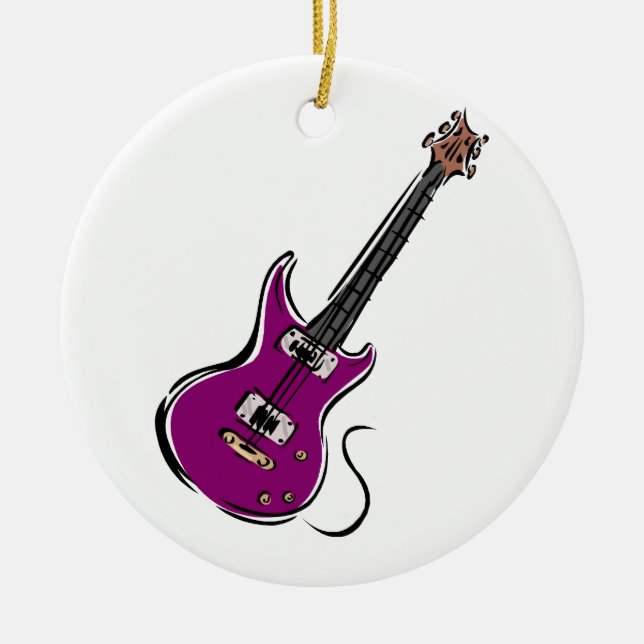 Ornamento De Cerâmica música roxa graphic.png da guitarra elétrica (Frente)
