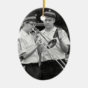 Ornamento De Cerâmica Música - Trombone - Uma mão amiga