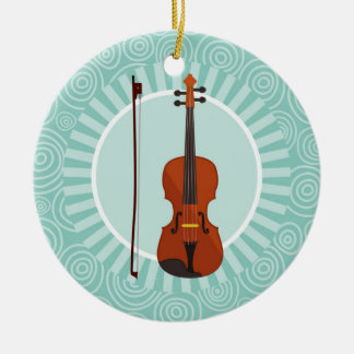 Ornamento De Cerâmica Música turquesa de diversão violino