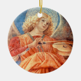 Ornamento De Cerâmica Musical angel playing the violin fresco