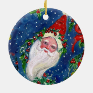 Ornamento De Cerâmica MUSICAL CHRISTMAS NOITE, PAPAIS NOEIS BURACO Cora