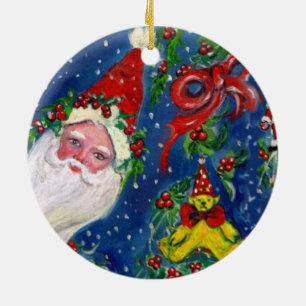 Ornamento De Cerâmica MUSICAL CHRISTMAS NOITE, PAPAIS NOEIS BURACO Cora