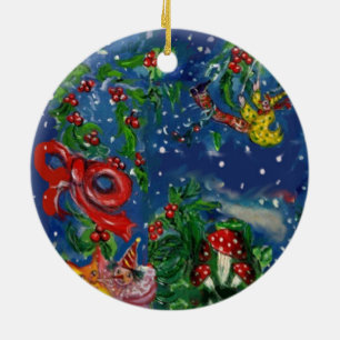 Ornamento De Cerâmica MUSICAL CHRISTMAS NOITE, PAPAIS NOEIS BURACO Cora