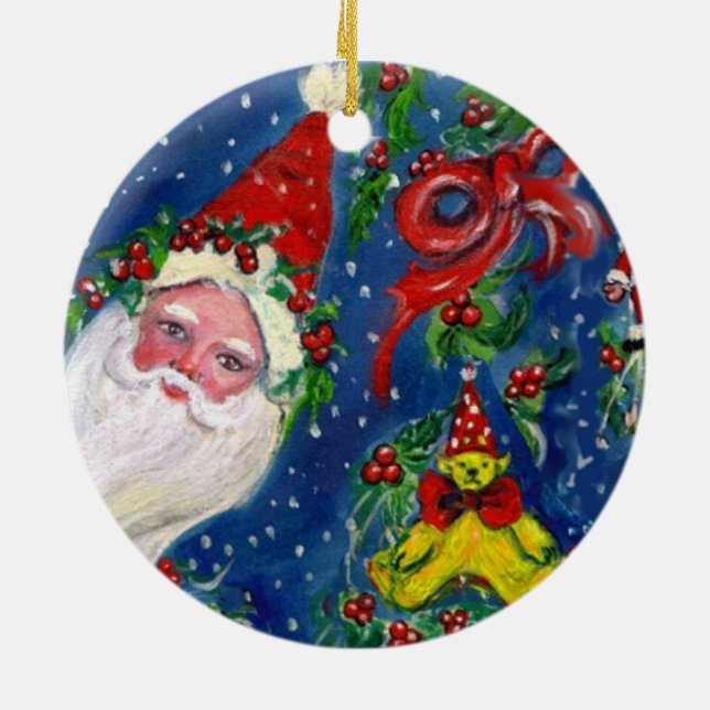 Ornamento De Cerâmica MUSICAL CHRISTMAS NOITE, PAPAIS NOEIS BURACO Coraç (Traseira)