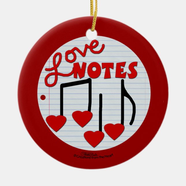 Ornamento De Cerâmica Musical do Love Note (Frente)