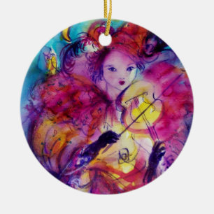 Ornamento De Cerâmica Músico do Carnaval da mascarada NOITE em Figurino