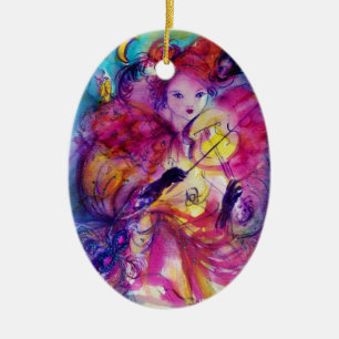 Ornamento De Cerâmica Músico do Carnaval da mascarada NOITE em Figurino