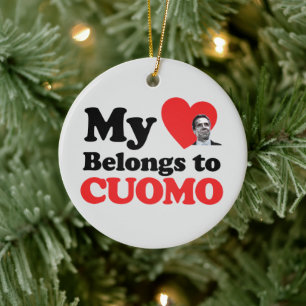 Ornamento De Cerâmica My Heart Belongs to Cuomo