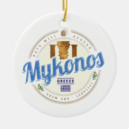 Ornamento De Cerâmica Mykonos Cyclades Islands Grécia Vintage Souvenir