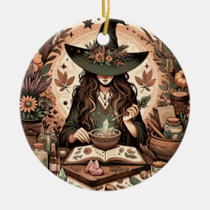 Ornamento De Cerâmica Mystic Herbalist: A Arte de Bruxaria e Healin