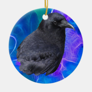 Ornamento De Cerâmica Mystic Raven Retrait Celtic Pagan Art