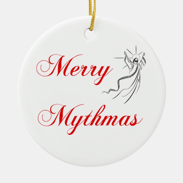 Ornamento De Cerâmica Mythmas alegre (Frente)