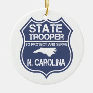 Ornamento De Cerâmica N. polícia estadual de Carolina a proteger e