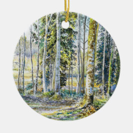 Ornamento De Cerâmica "Na borda do inverno..." -