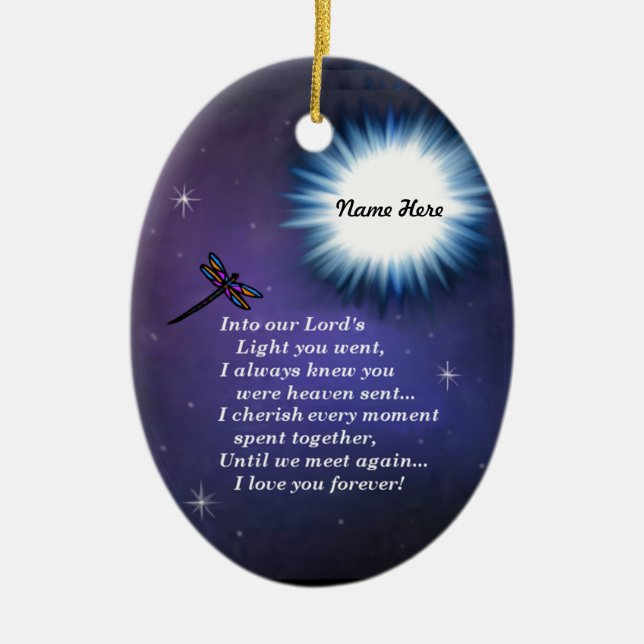 Ornamento De Cerâmica Na libélula clara (Frente)