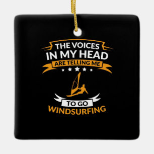 Ornamento De Cerâmica Na Minha Cabeça Eu Quero Ir Para O Windsurfing