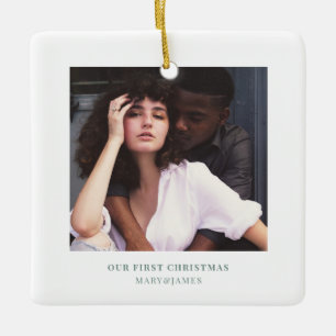Ornamento De Cerâmica Na moda Natal Foto mínima do Casal Elegante