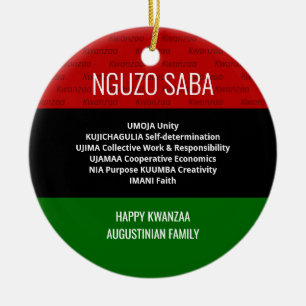 Ornamento De Cerâmica Na moda personalizado NGUZO SABA Happy Kwanzaa