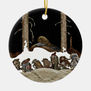 Ornamento De Cerâmica Na noite de Natal -