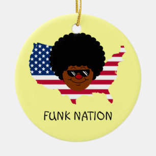 Ornamento De Cerâmica Nação do funk: Os Estados Unidos do funk