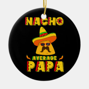 Ornamento De Cerâmica Nacho Média Papa Mexicano Pai Cinco De